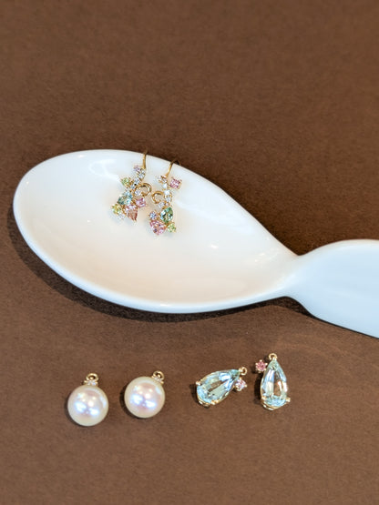 Beryl Detachable Drops Hook Earrings (Pink Hues)