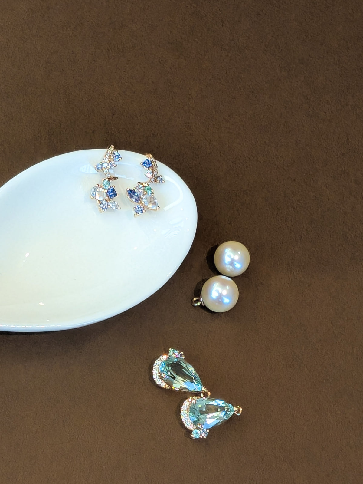 Beryl Detachable Drops Hook Earrings (Blue Hues)
