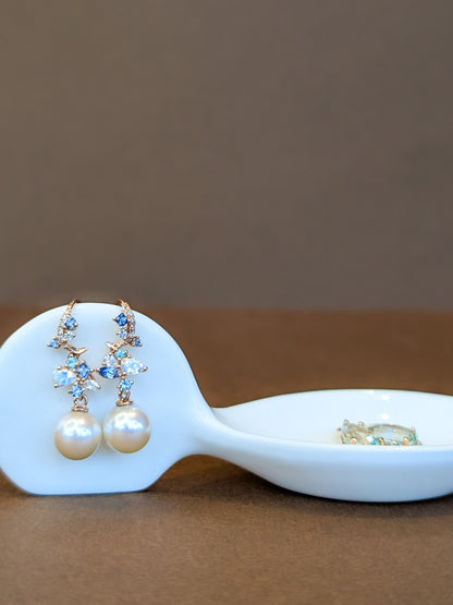 Beryl Detachable Drops Hook Earrings (Blue Hues)