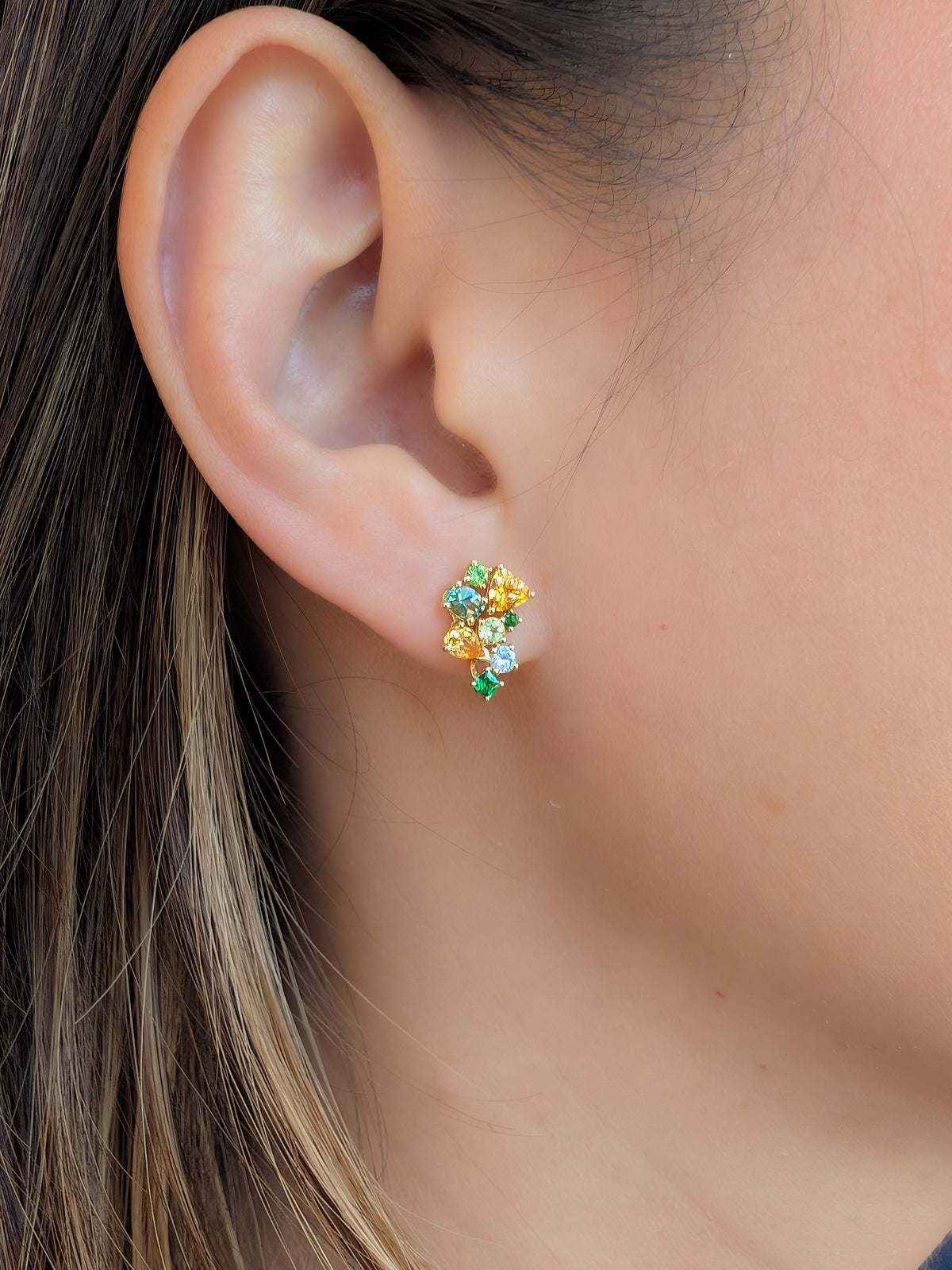 Messy Band Detachable Earrings (Citrus Hues)