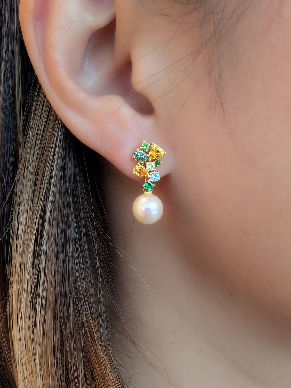 Messy Band Detachable Earrings (Citrus Hues)