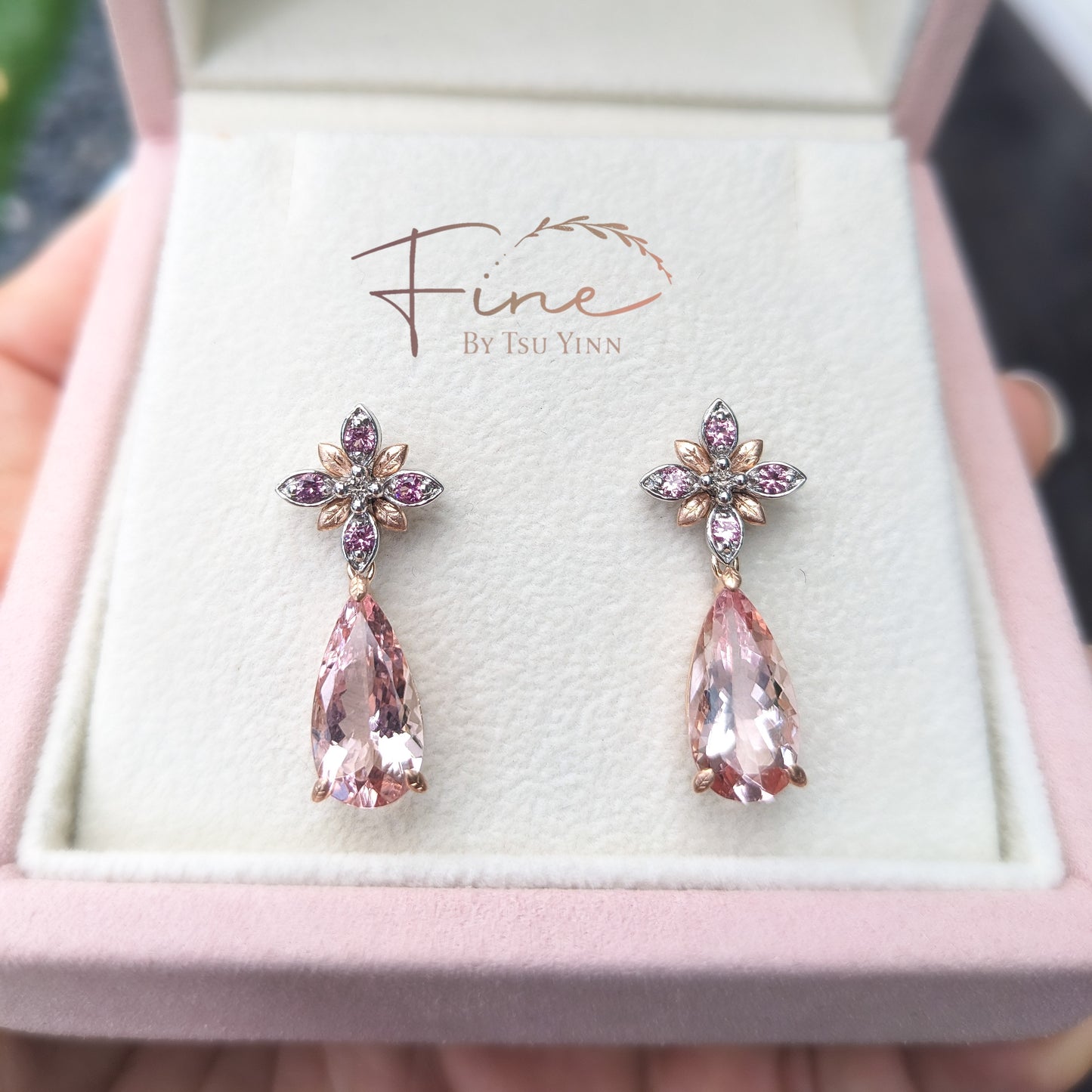 Flora Earrings with Morganite drops