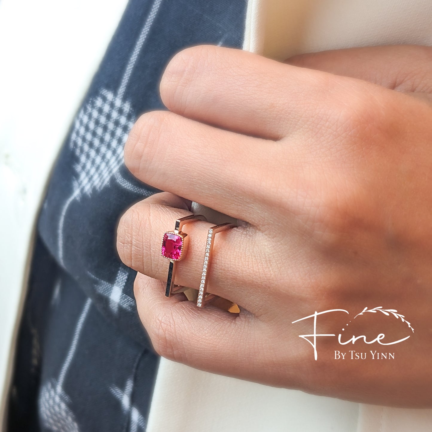 FBTY Karina Ring with Mogok Pink Spinel & Diamonds