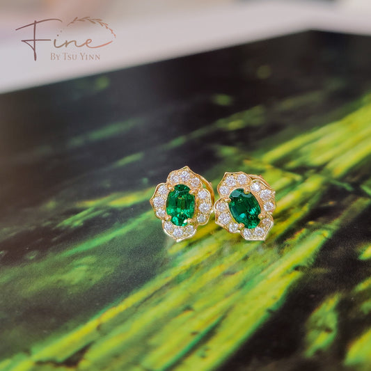 FBTY Sigrid Earrings in Emerald