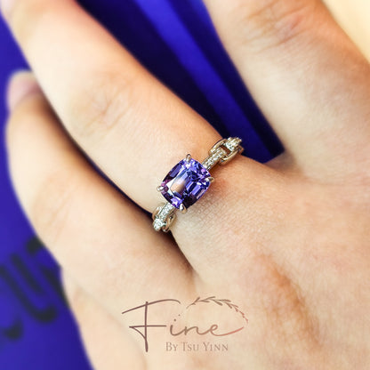 WG Olivia Half Band Ring with Tanzanite