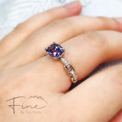 WG Olivia Half Band Ring with Tanzanite