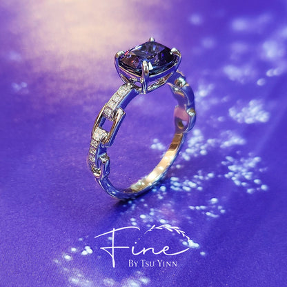 WG Olivia Half Band Ring with Tanzanite