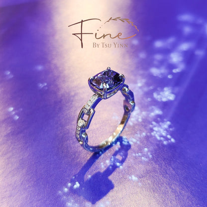 WG Olivia Half Band Ring with Tanzanite
