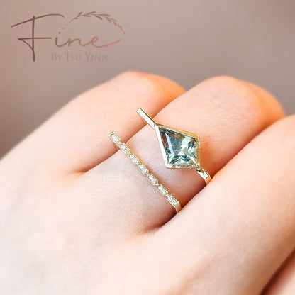 Karina Ring with Teal Sapphire & Diamonds