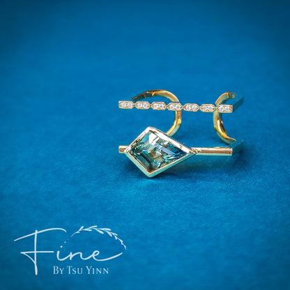 Karina Ring with Teal Sapphire & Diamonds