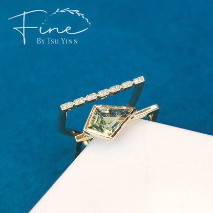 Karina Ring with Teal Sapphire & Diamonds