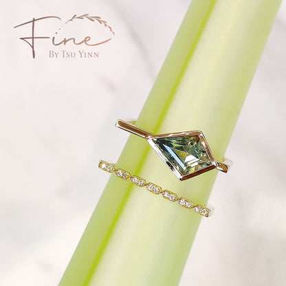 Karina Ring with Teal Sapphire & Diamonds