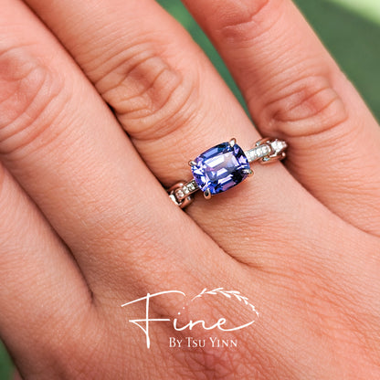WG Olivia Half Band Ring with Tanzanite
