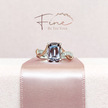 Zee Ring with Purplish Grey Spinel