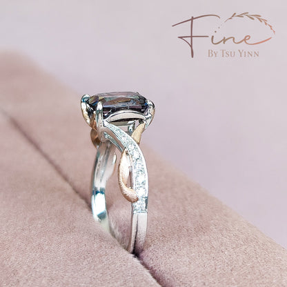 Zee Ring with Purplish Grey Spinel
