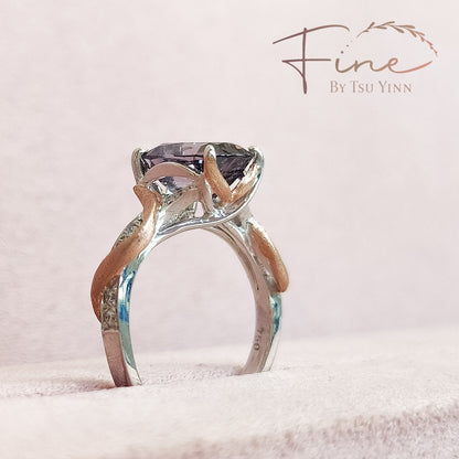 Zee Ring with Purplish Grey Spinel