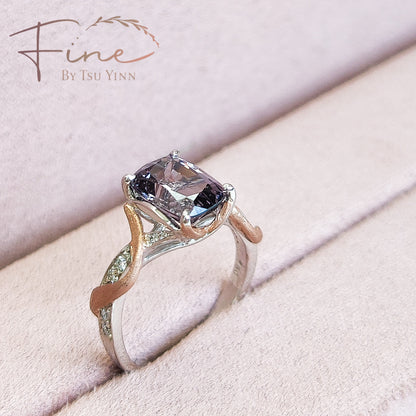 Zee Ring with Purplish Grey Spinel