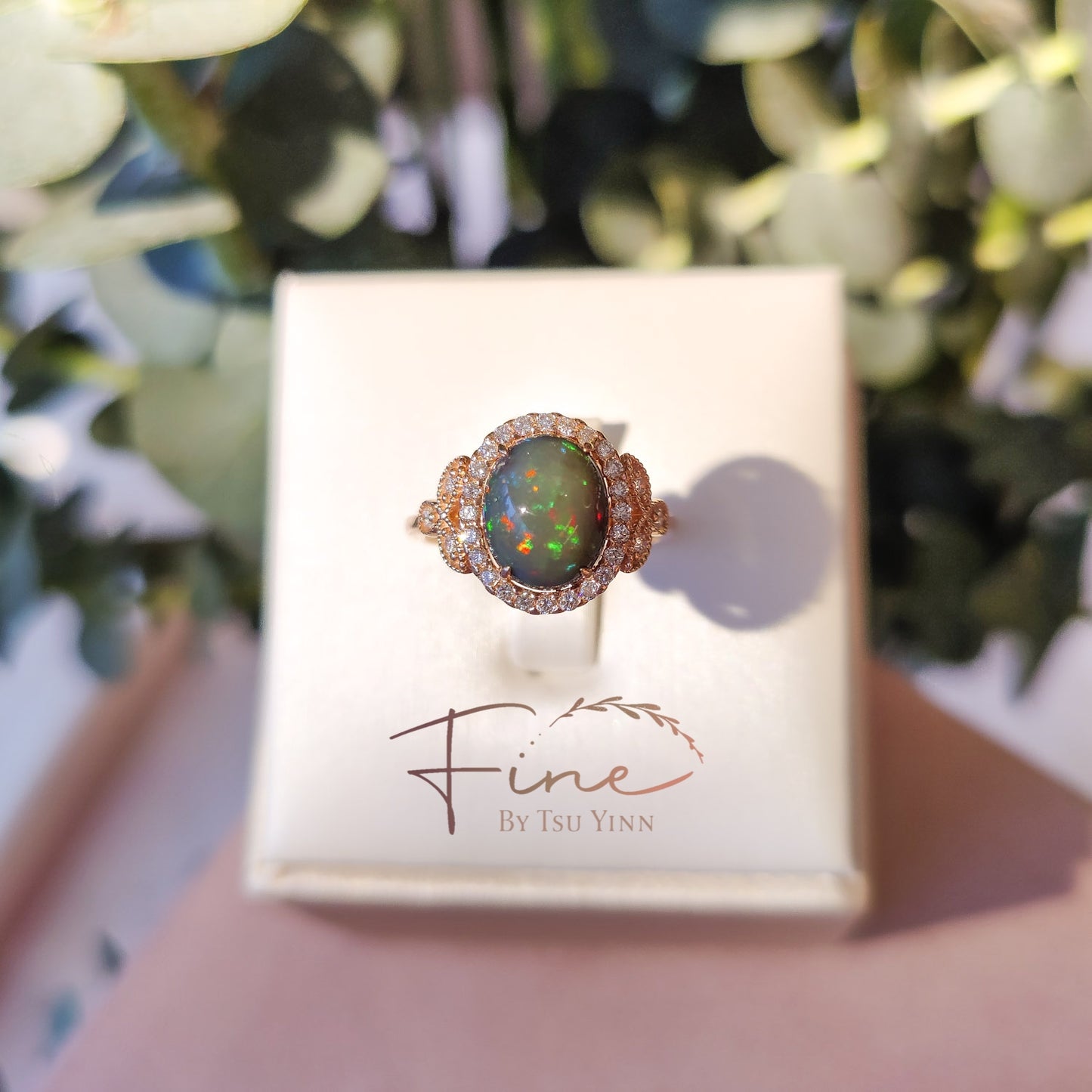 FBTY Amelia Ring with Black Opal.