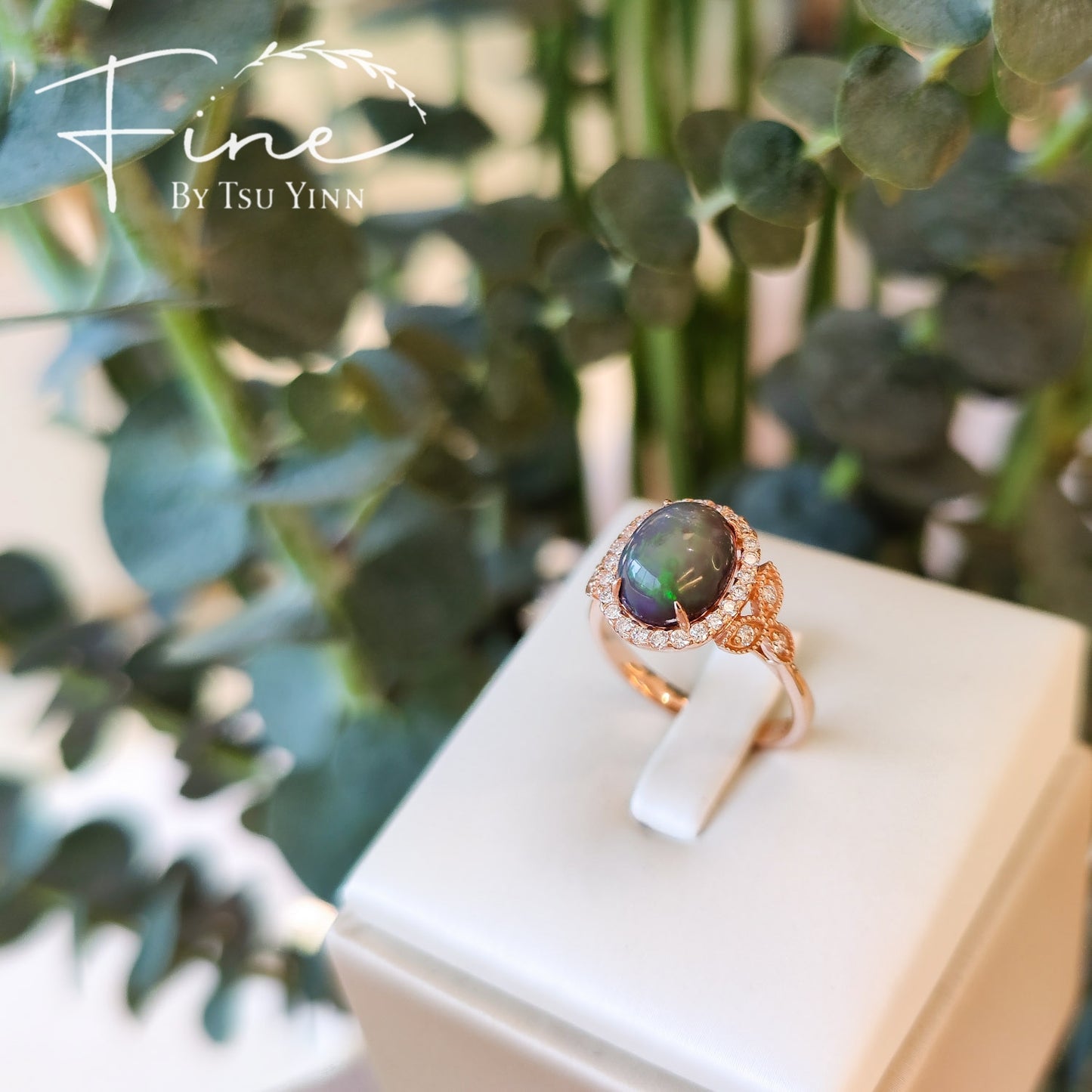 FBTY Amelia Ring with Black Opal.