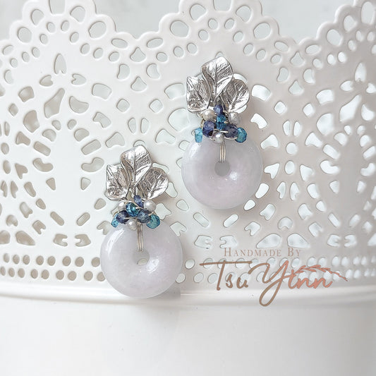 Jessica Tien Earrings (Blue Sapphire, Grey Pearls and Blue Topaz)