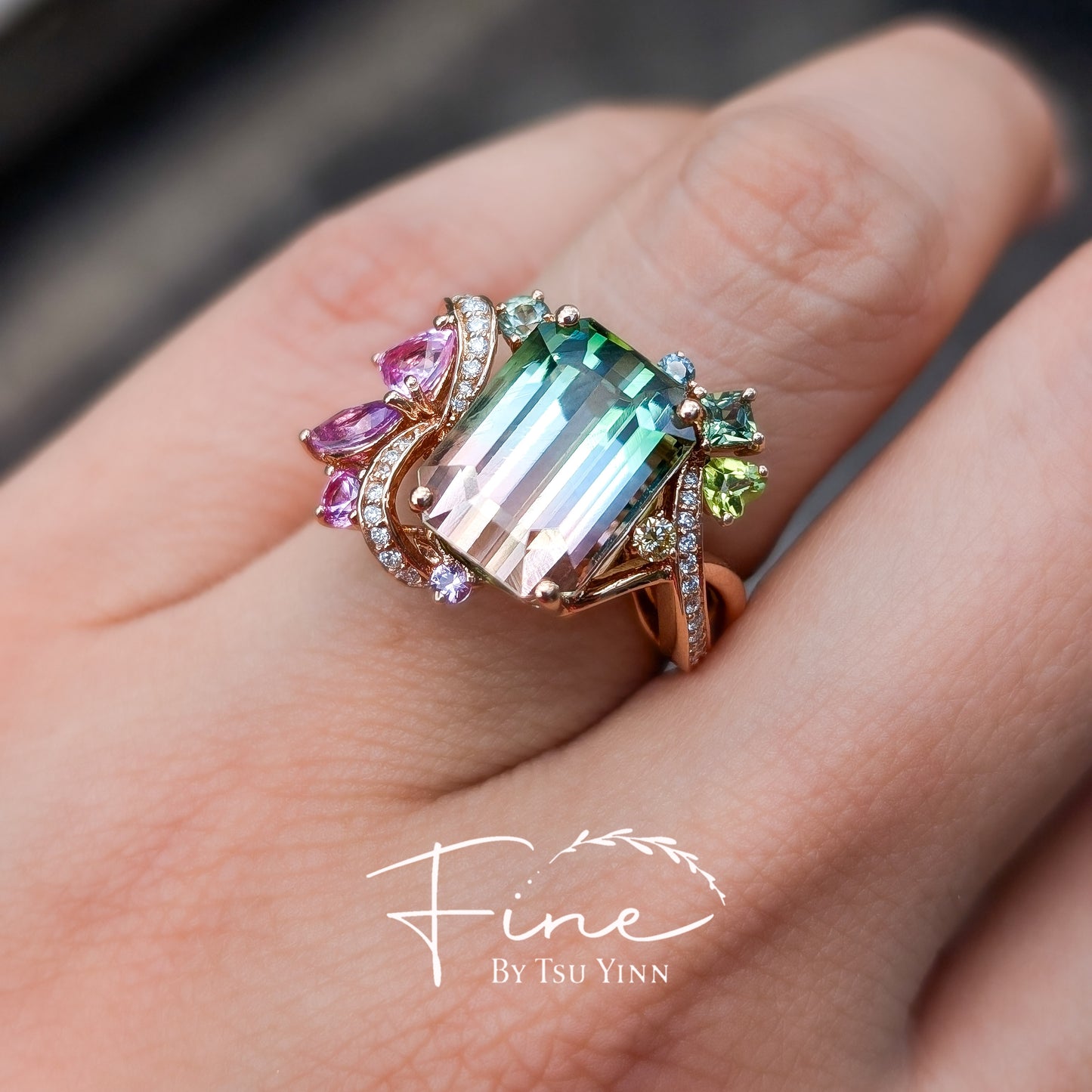 RG Bi-Colour Tourmaline Ring