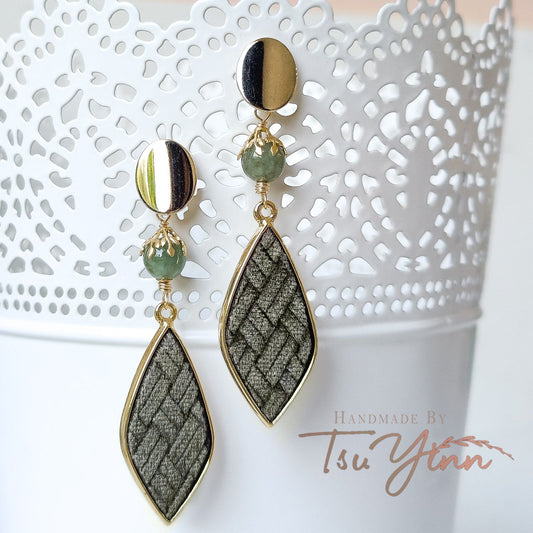 Mossy Forest Velvet Weave Earrings