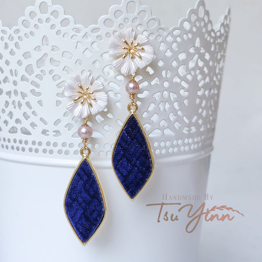 Midnight Tea Party Velvet Weave Earrings