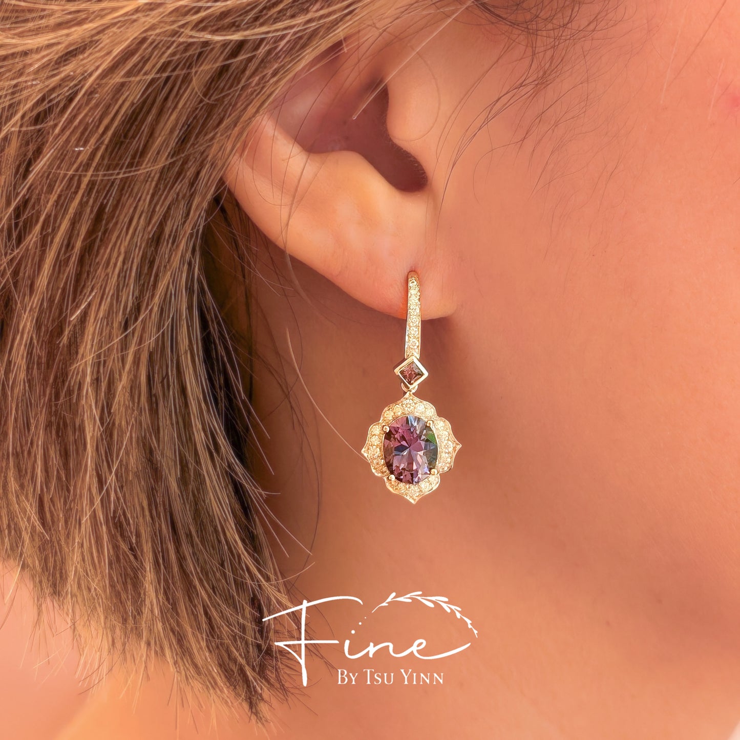 FBTY Sigrid Earrings with Tanzanite and Baroque Pearls