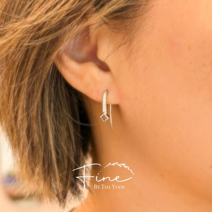 Sigrid Earrings with Tanzanite and Baroque Pearls