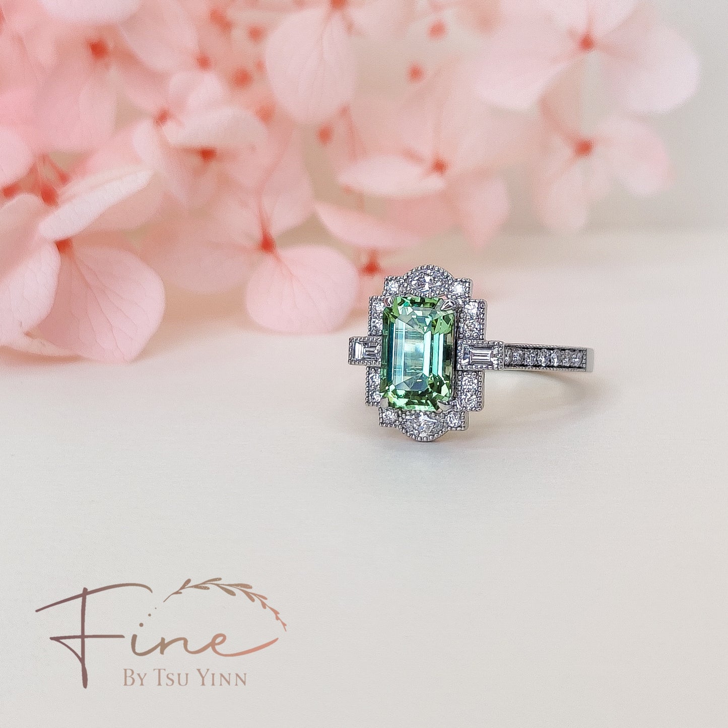 FBTY Natalia Ring with Bluish-Green Tourmaline