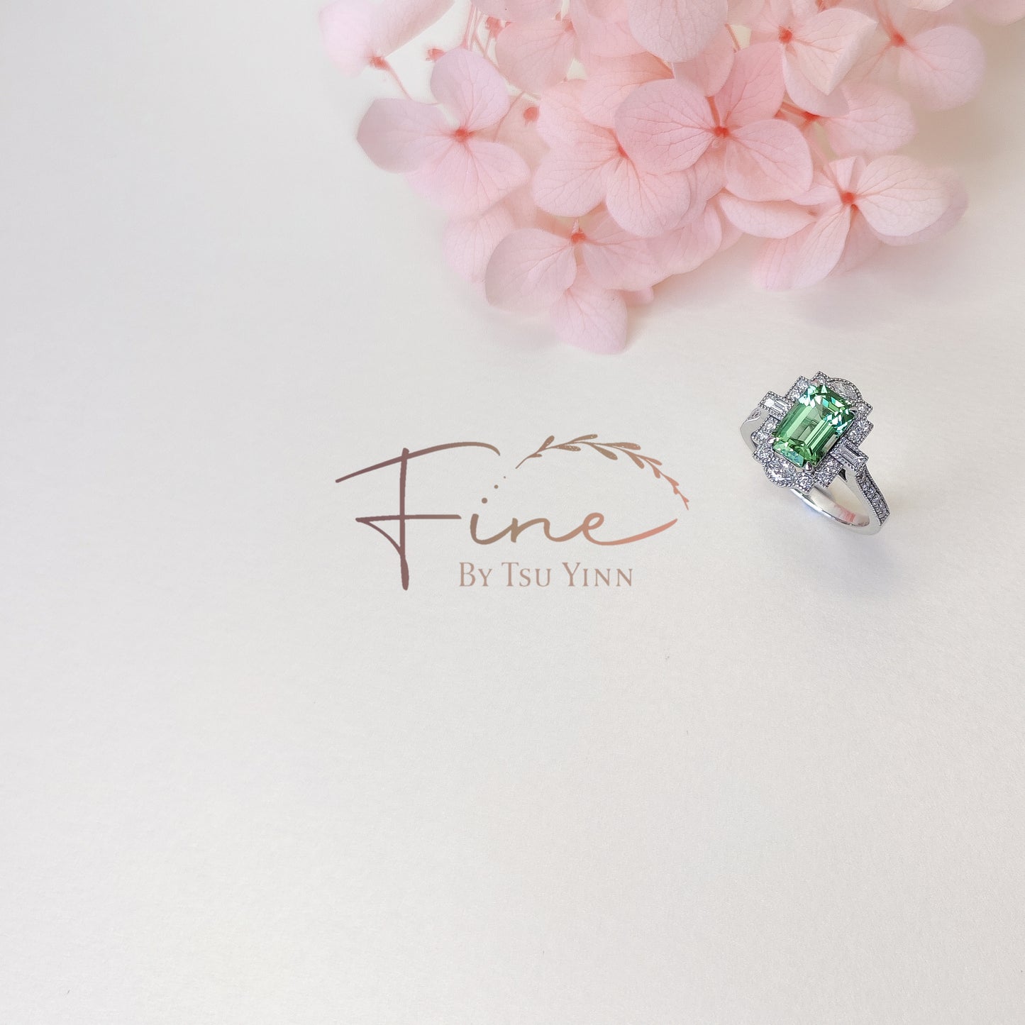 FBTY Natalia Ring with Bluish-Green Tourmaline