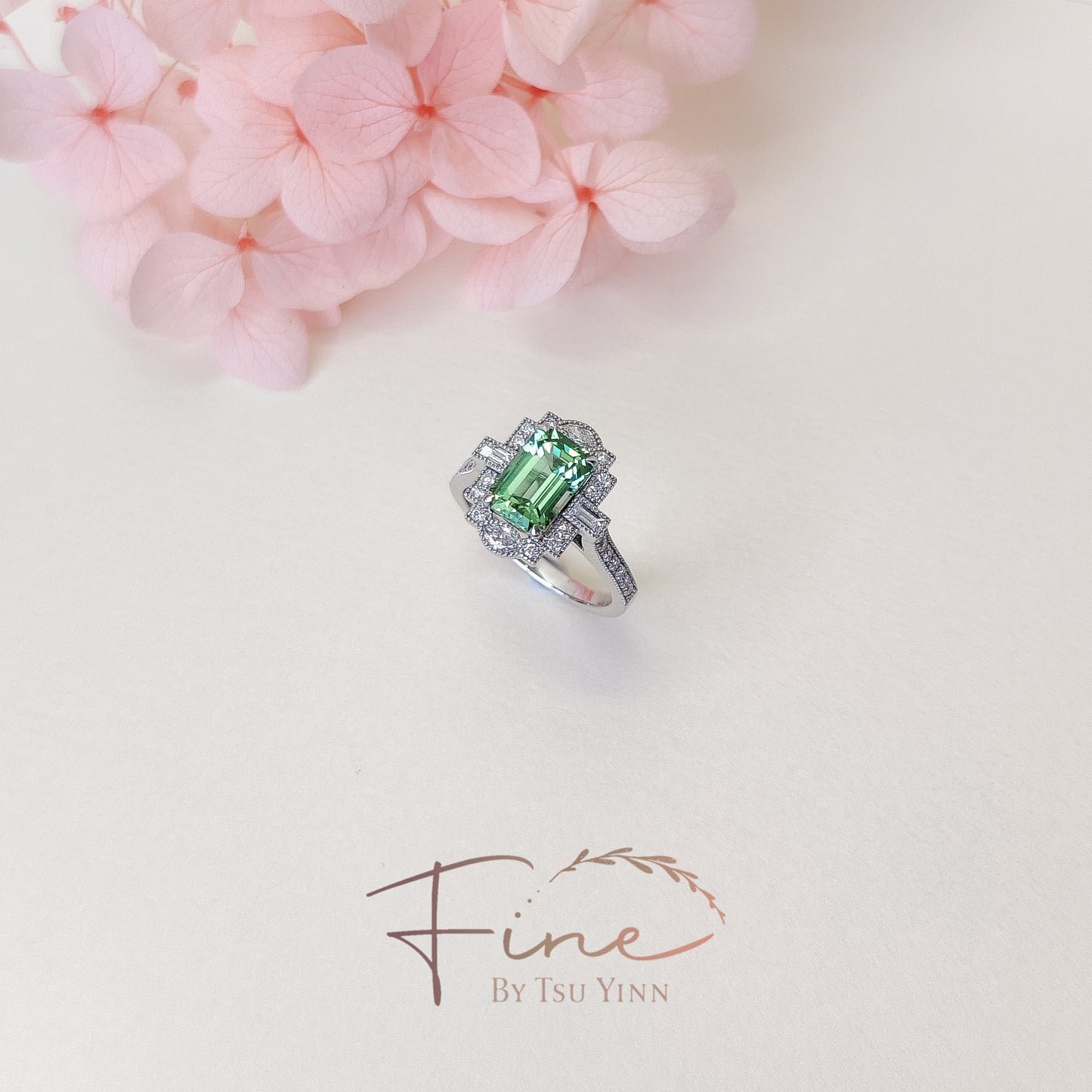 FBTY Natalia Ring with Bluish-Green Tourmaline