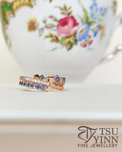 Swivel Ring with Sapphires, Paraiba Tourmalines, Spinels and Diamonds