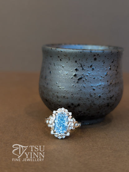 Lab Grown Blue Diamond Ring