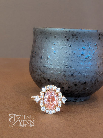 Kyra Ring with Lab Grown Pink and White Diamonds