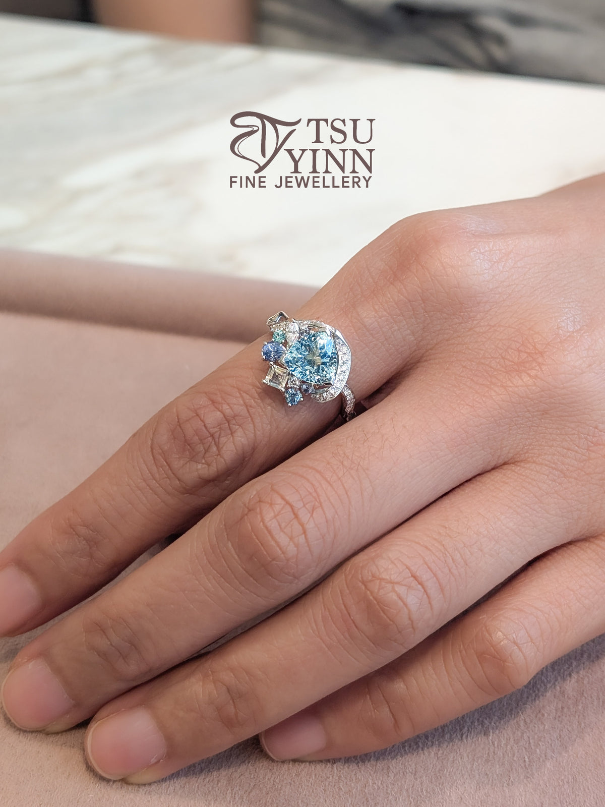 Ellie Ring with Aquamarine