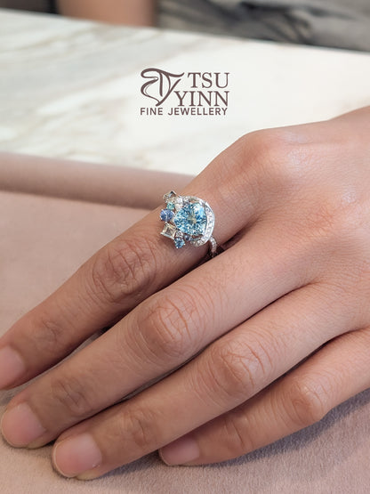 Ellie Ring with Aquamarine