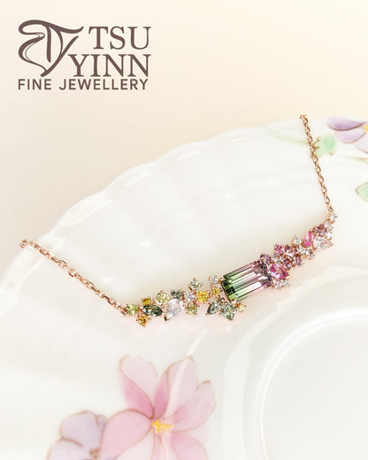 Bi-colour Tourmaline Messy Necklace