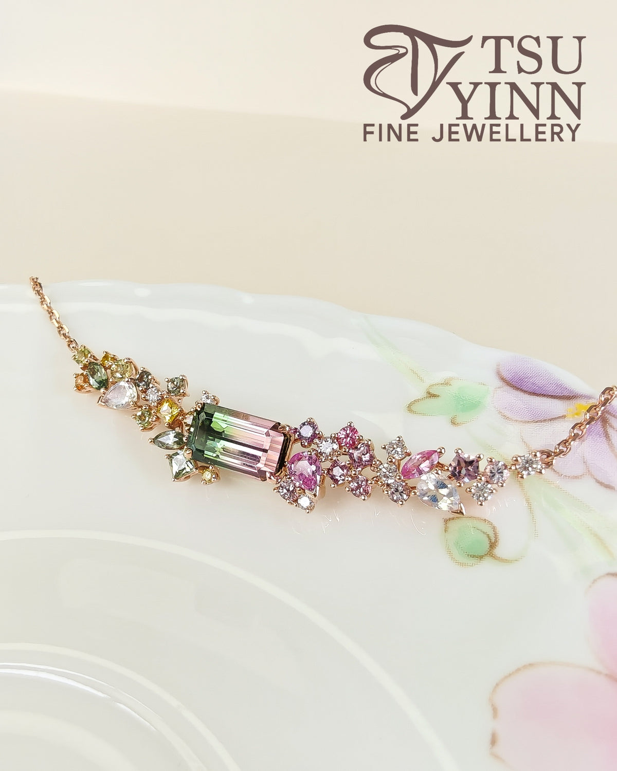 Bi-colour Tourmaline Messy Necklace