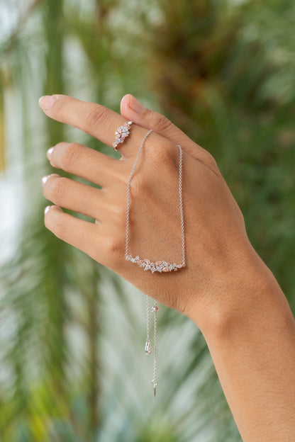 Lab Grown Pink and White Diamond Messy Band Necklace