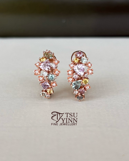 Messy Band Omega Back Earrings