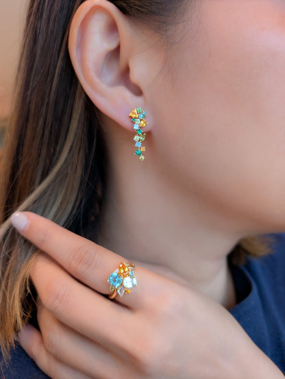 Messy Band Detachable Earrings (Citrus Hues)
