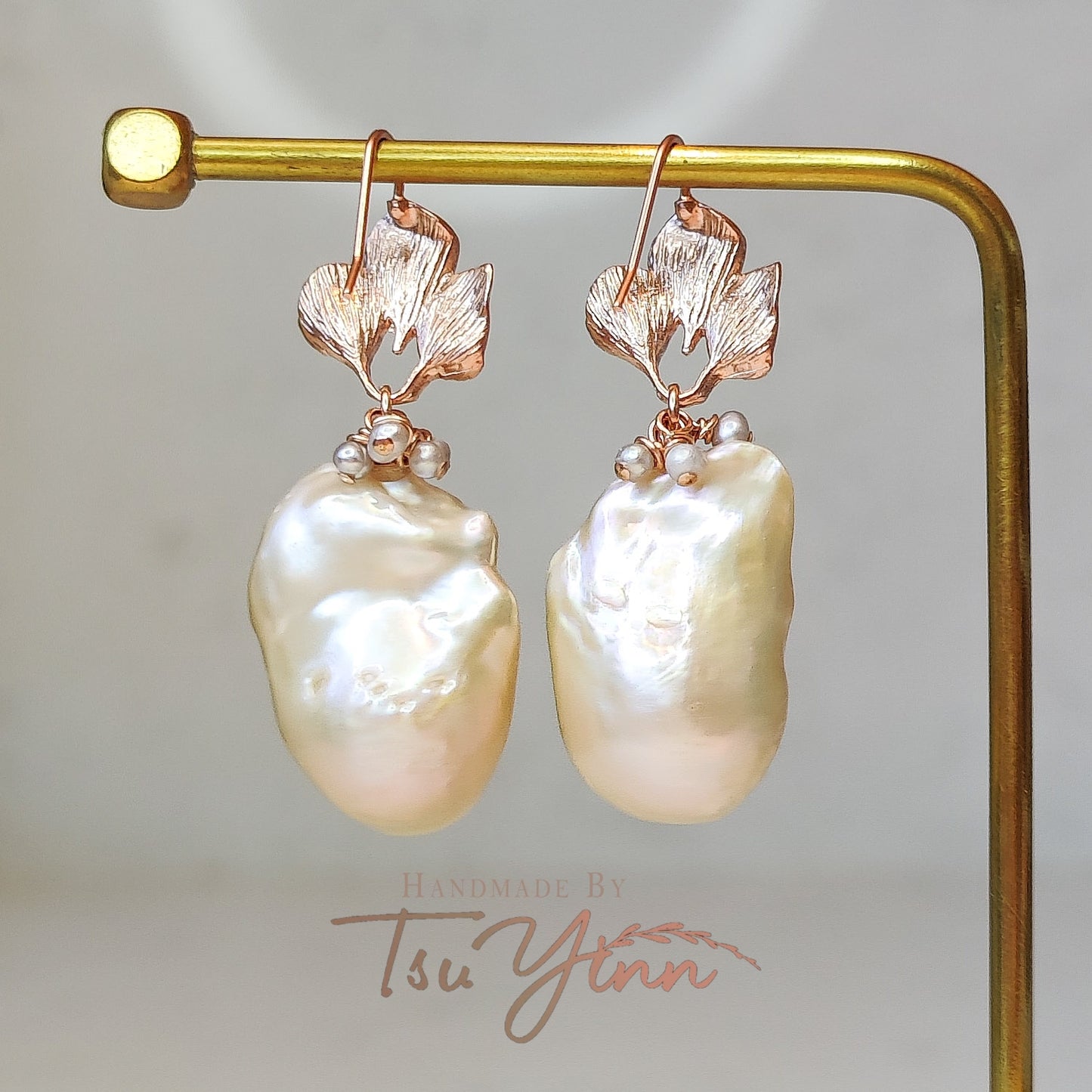 Jessica Peach Baroque Pearl Earrings