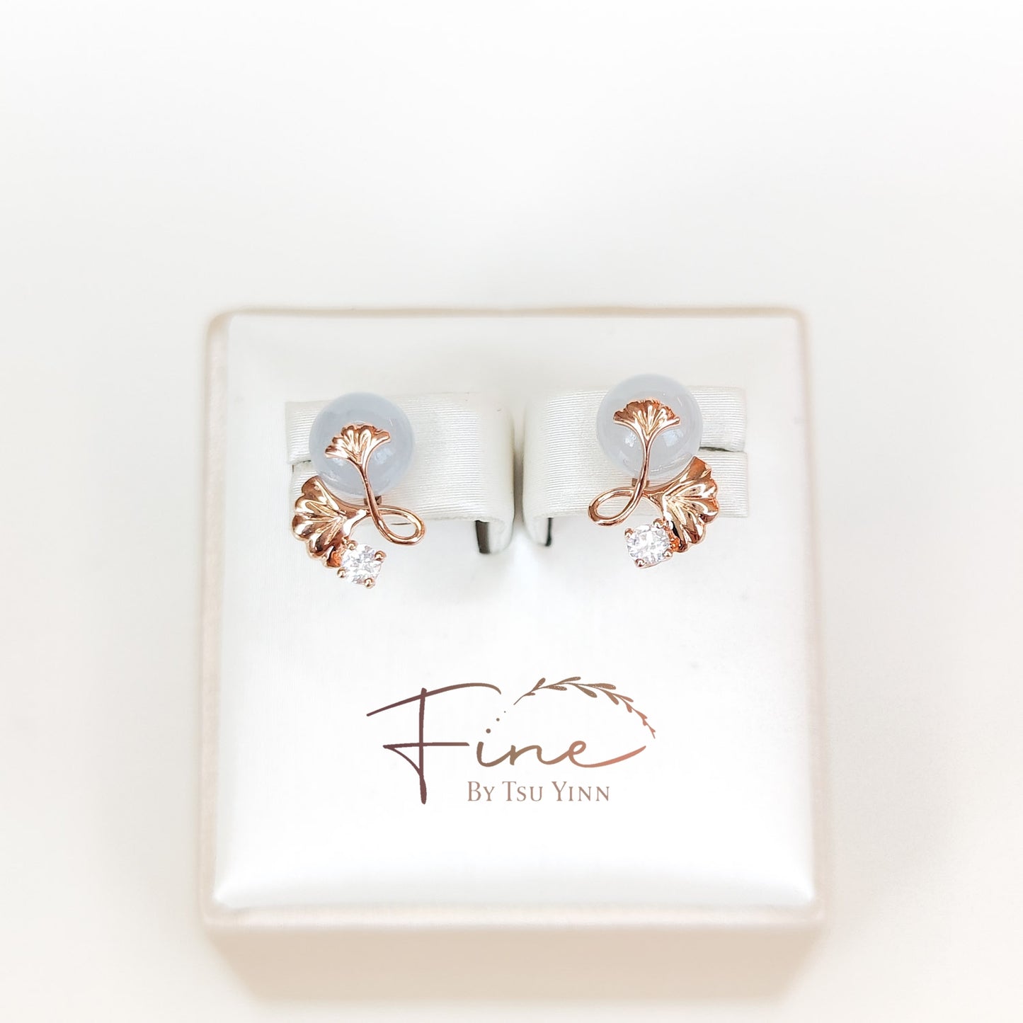 FBTY Lara Jadeite Earrings - White Sapphires