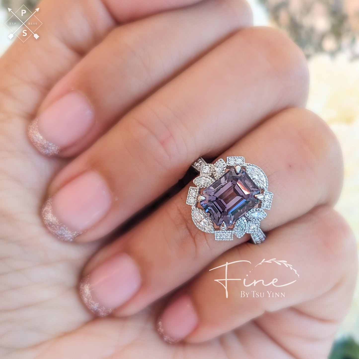 WG FBTY Camille Halo with Lavender Grey Spinel