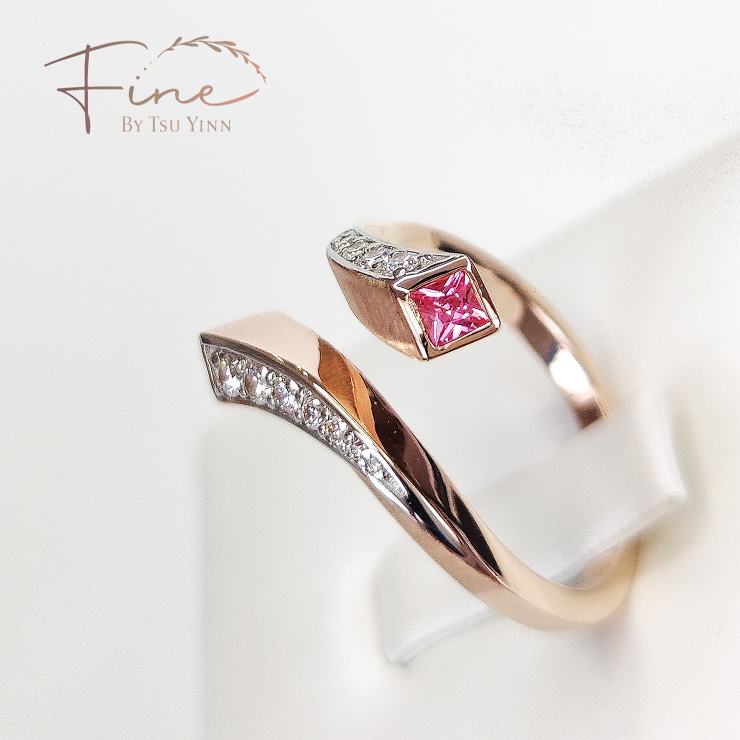 FBTY Vanessa Ring with Bright Pink Spinel